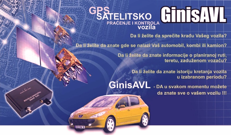 GinisAVL - GPS satelitsko praćenje i kontrola vozila